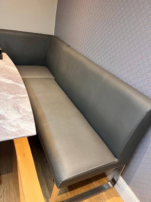 Buy & Sell Bickley South East London - Photos for Beautiful grey faux leather L shaped dining