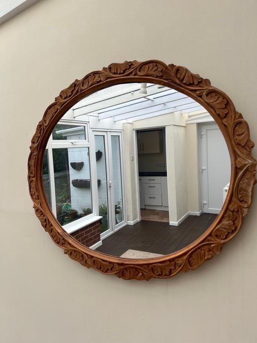 Buy & Sell Kingshurst Solihull - Photos for Oval mirror brown wooden frame