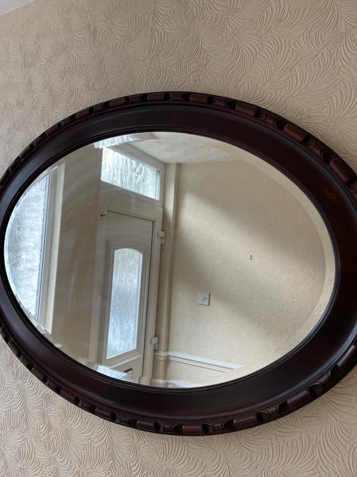 Buy & Sell Castle Bromwich Solihull - Photos for Oval mirror with dark wood frame