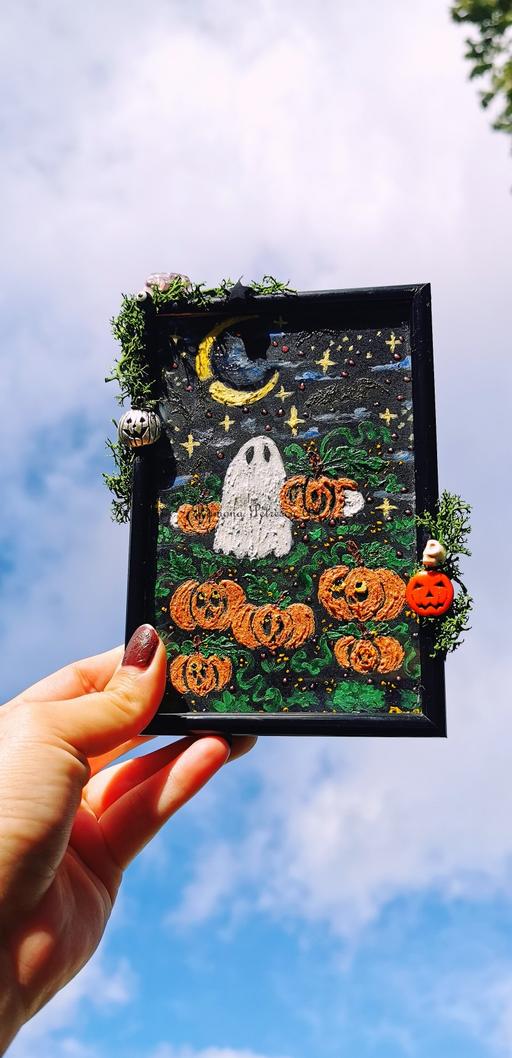Buy & Sell Erdington Birmingham - Photos for 👻Spooky Ghost With Pumpkin Crystal Painting
