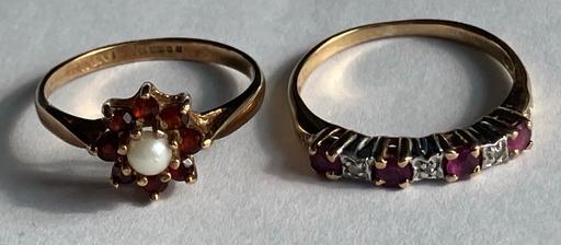 Buy & Sell Mudford Sock Somerset - Photos for 2x ladies 9ct gold diamond & ruby rings 375