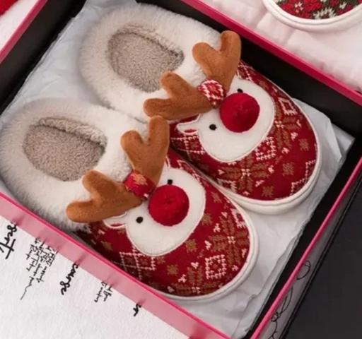 Buy & Sell Brompton Medway - Kent - Photos for ChristmasDeer Cartoon Fleece-Lined Warm Slide