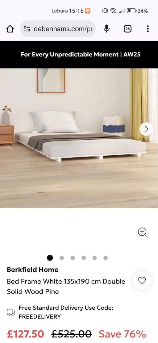 Buy & Sell Kinver South Staffordshire - Photos for Double bed frame - White
