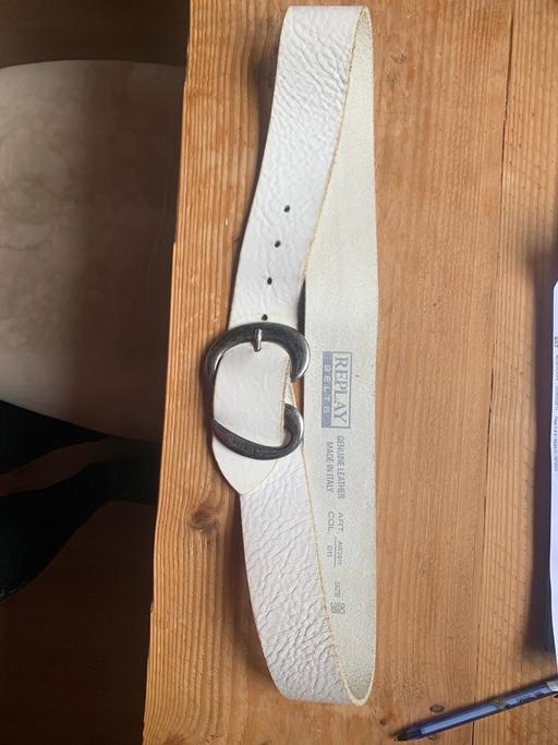 Buy & Sell Crofton Park South East London - Photos for Genuine leather white belt by Replay