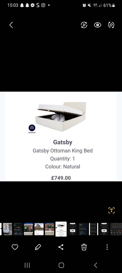 Buy & Sell Washwood Heath Birmingham - Photos for DFS KING SIZE CREAM BED