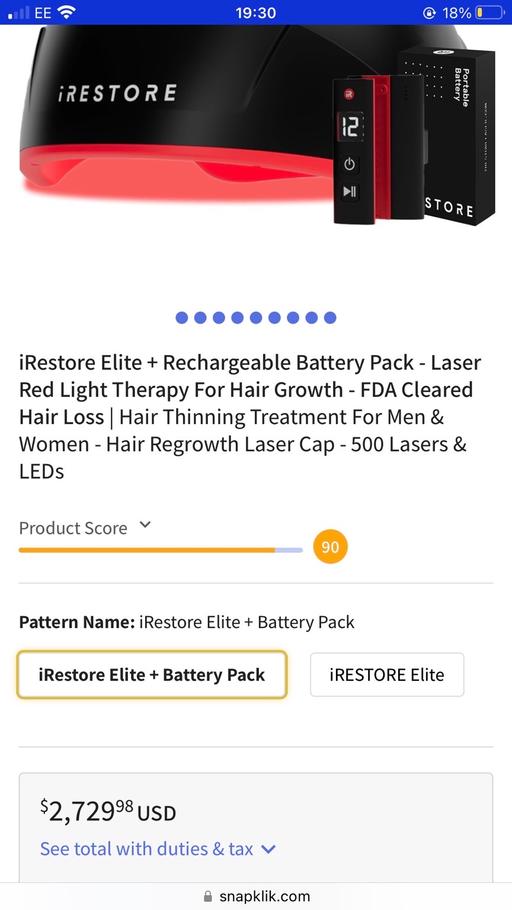 Buy & Sell Hoddesdon Broxbourne - Photos for iRestore Elite Helmet + Rechargeable Battery