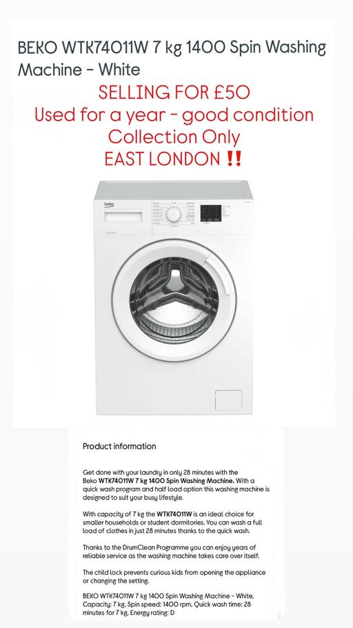 Buy & Sell Bow East London - Photos for Washing Machine