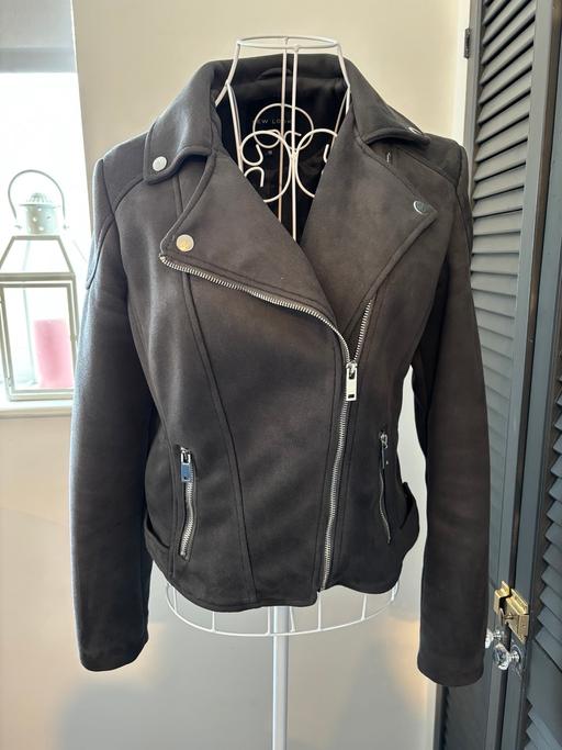 Buy & Sell Ponders End North London - Photos for Dark grey faux suede biker jacket