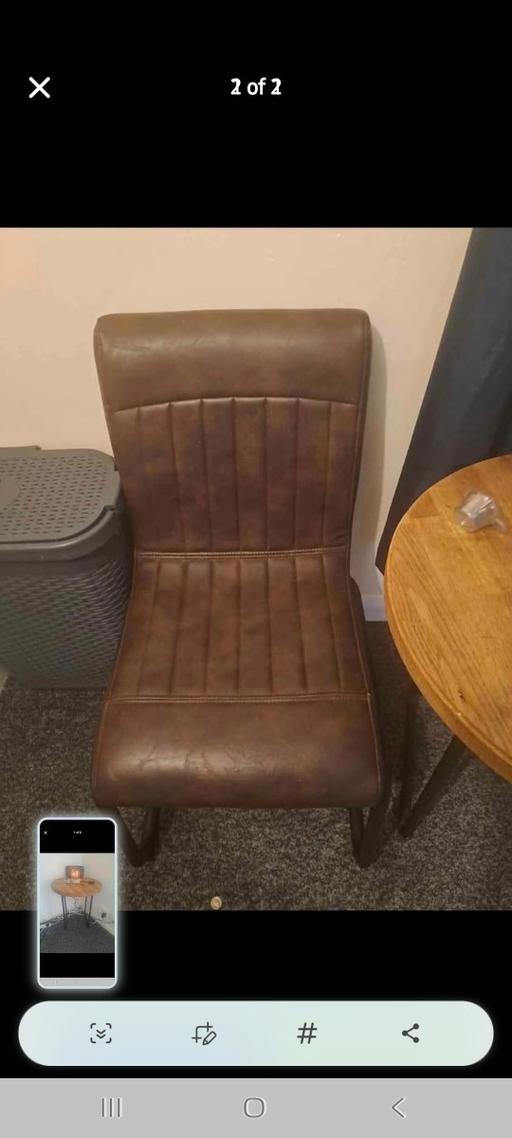 Buy & Sell Fareham Hampshire - Photos for faux leather chair and side table