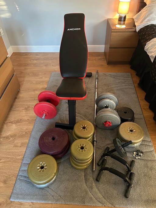 Buy & Sell Dickens Heath Solihull - Photos for Weight bench with bars & multiple weights