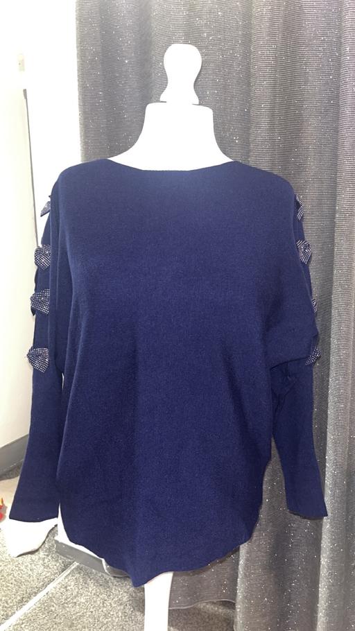 Buy & Sell Grove Park South East London - Photos for Navy blue diamanté bow jumper
