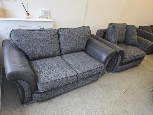 Buy & Sell Brierley Hill Dudley - Photos for scs 2seater and chair fabric black/grey