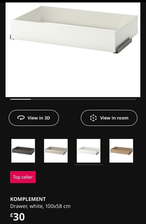Buy & Sell Bromley by Bow East London - Photos for Ikea Komplement Draw with Rail