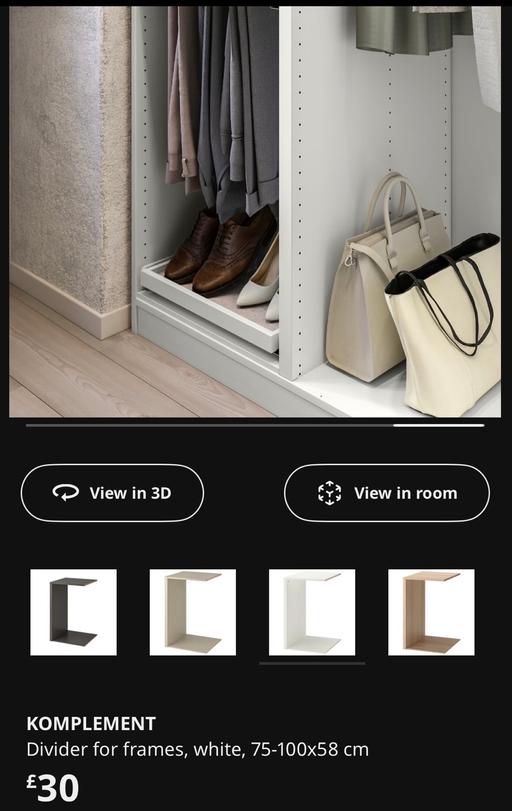 Buy & Sell Bromley by Bow East London - Photos for Ikea Komplement Divider