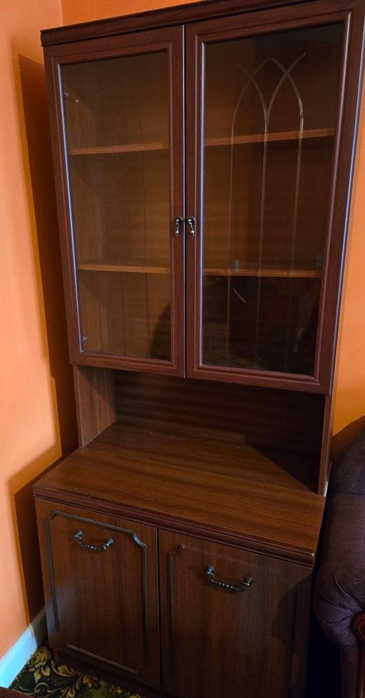 Buy & Sell Handsworth Birmingham - Photos for Vintage Dark Wood Display Cabinet with Glass