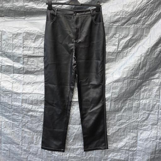 Buy & Sell Stourbridge Dudley - Photos for White Fox Black Faux Leather Trousers XL