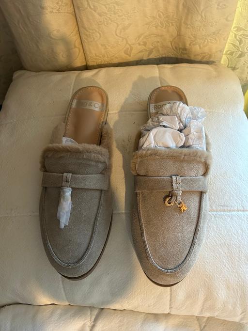 Buy & Sell Petts Wood Bromley - Photos for Real Suede Leather & Faux Fur Slip on Mules