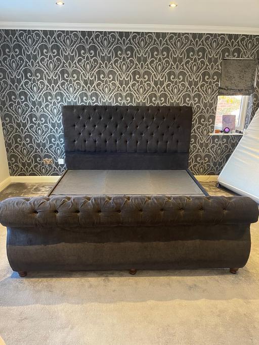 Buy & Sell Sidemoor Bromsgrove - Photos for Black Velvet Upholstered Super King Bed