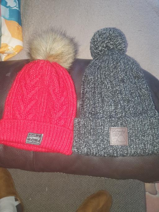 Buy & Sell Gornal Wood Dudley - Photos for 2 Bobble Hats , Women's & Girls, Grey & Red ,