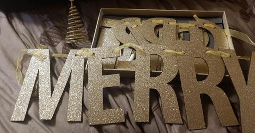 Buy & Sell Hall Green Birmingham - Photos for gold glitter merry Christmas bunting decor