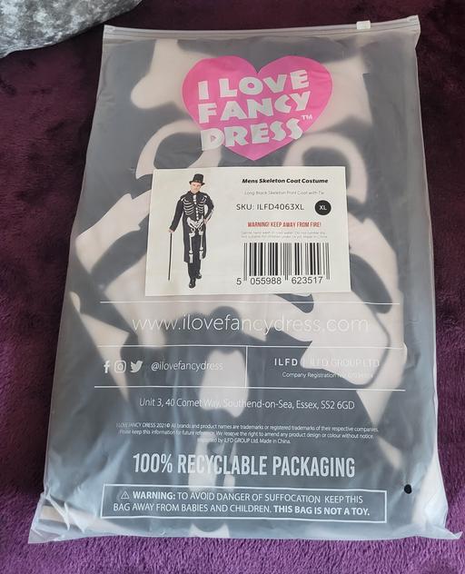 Buy & Sell Wednesfield Wolverhampton - Photos for Adults Skeleton Costume Size X LARGE.