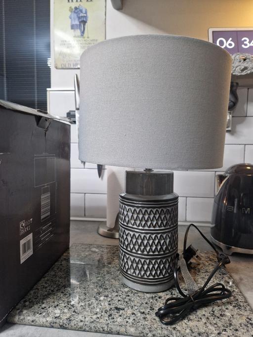 Buy & Sell Scholes Rotherham - Photos for New grey table lamp in box