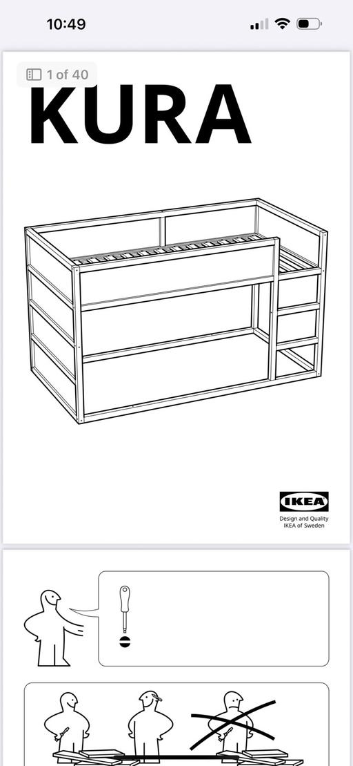 Buy & Sell Crook Log South East London - Photos for IKEA KURA reversible bed 90x200cm