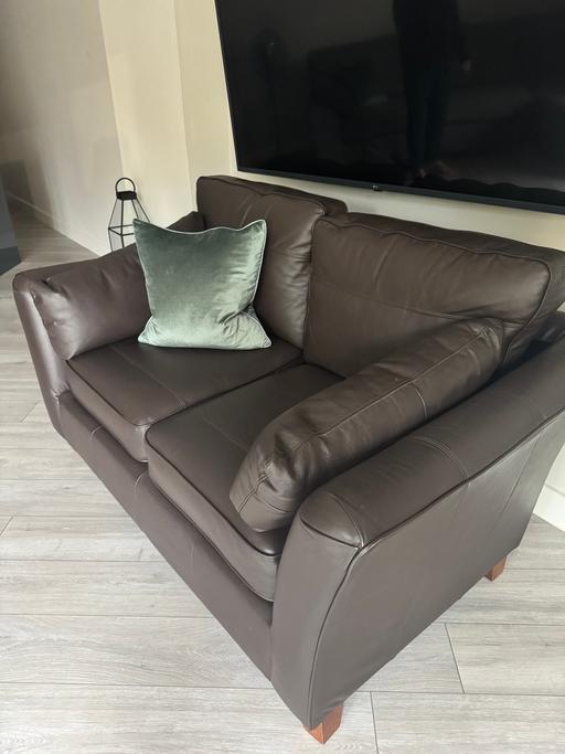 Buy & Sell Bawtry Doncaster - Photos for M&S 2 seater brown sofa, with storage stool