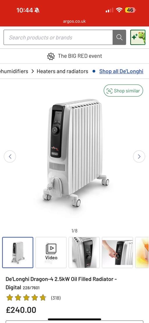 Buy & Sell Birmingham West Midlands - Photos for Digital oil filled radiator with 2.5kW power.