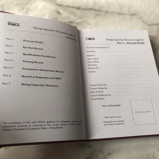 Buy & Sell Yiewsley Hillingdon - Photos for Diving Inspection Personnel Logbook