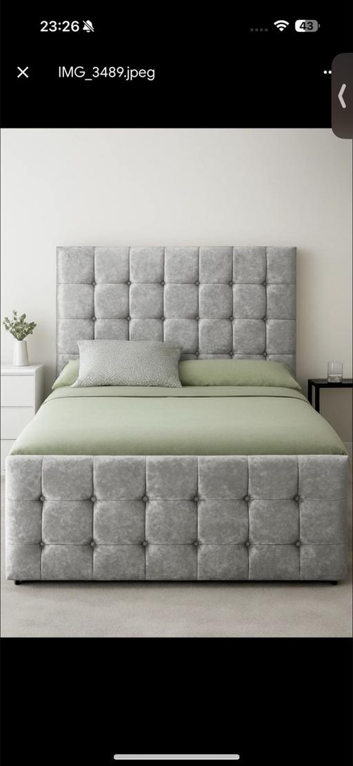 Buy & Sell Roehampton South West London - Photos for VELVET BED SILVER - UK DOUBLE