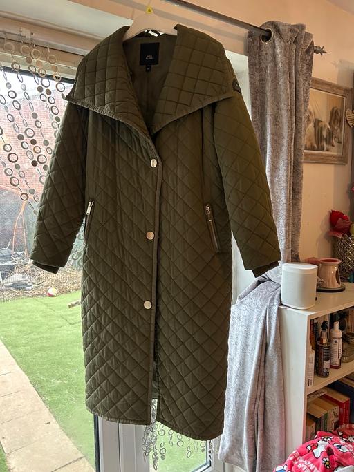 Buy & Sell Waltham Cross Broxbourne - Photos for River Island Khaki Diamond Padded Maxi Coat