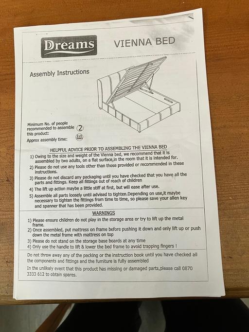 Buy & Sell Caunsall Wyre Forest - Photos for Dreams Vienna King size Ottoman Bed