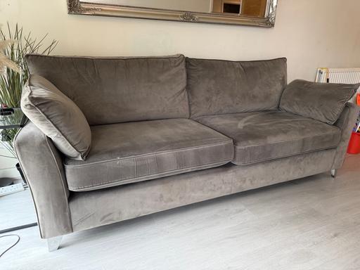 Buy & Sell North Kensington West London - Photos for Grey Velvet 4 Seater Sofa