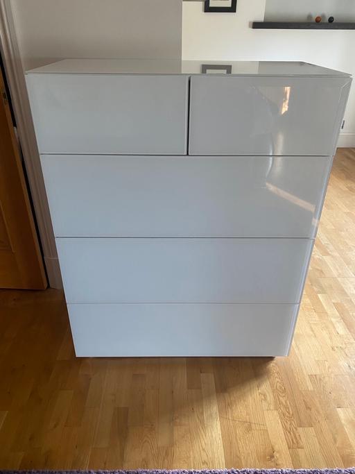 Buy & Sell Sprotbrough Doncaster - Photos for Next ‘Sloane’ White Glass 5 Drawer Set