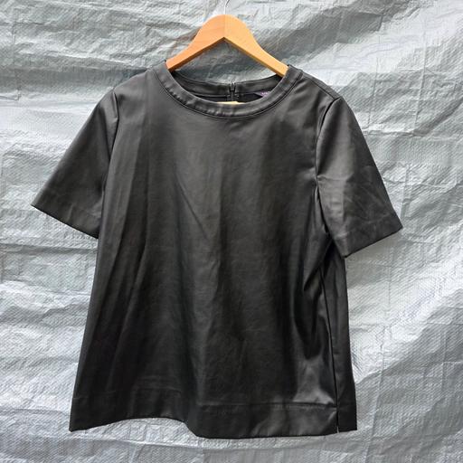 Buy & Sell Stourbridge Dudley - Photos for M&S Black Faux Leather Top Short Sleeve UK 12