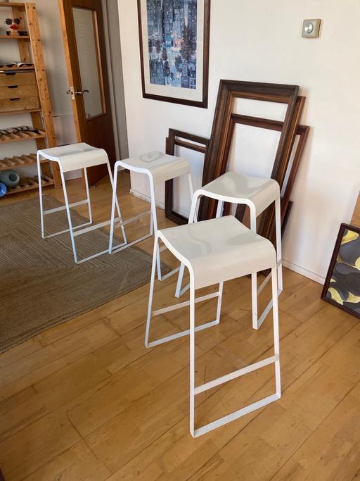 Buy & Sell Leicester Leicestershire - Photos for Stackable white metal high chairs bar stools