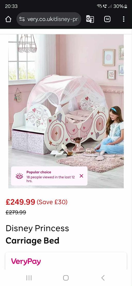 Buy & Sell Halesowen Dudley - Photos for Disney Princess Carriage Bed