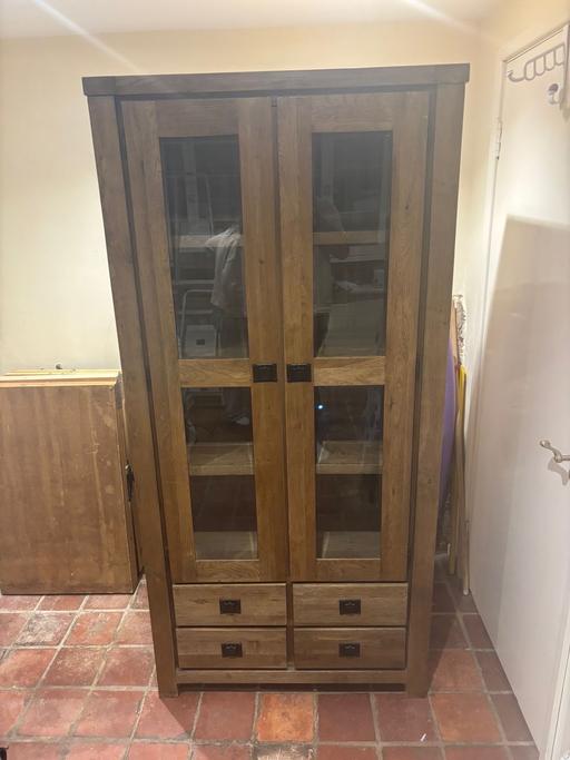 Buy & Sell Rubery Birmingham - Photos for Glass fronted solid oak display cabinet
