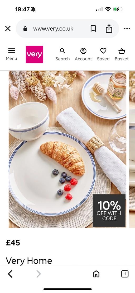 Buy & Sell Duckmanton Chesterfield - Photos for Very home 12 piece dinner set