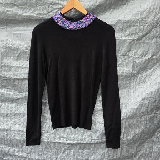 Buy & Sell Stourbridge Dudley - Photos for Oasis Black Sequin Collar Jumper Size M