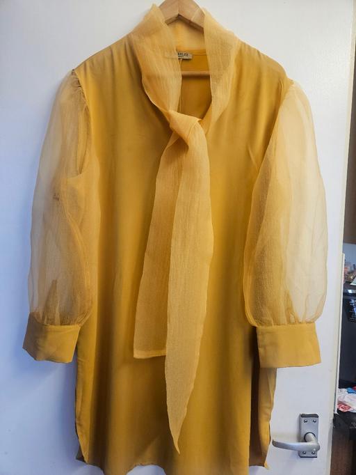 Buy & Sell Millbank Central London - Photos for Mustard Yellow Sheer Sleeve Pussy Bow dress