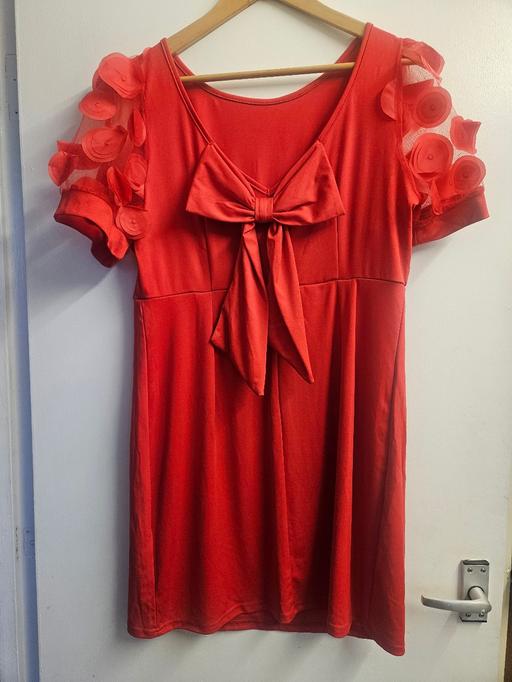 Buy & Sell Millbank Central London - Photos for Red Bow Front Dress with 3D Floral Mesh Sleev