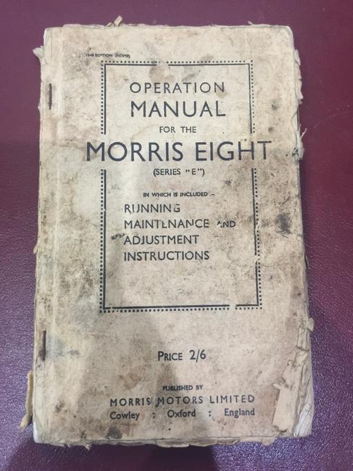 Buy & Sell Woodlands South West London - Photos for Morris Eight Series E Operation Manual 1939