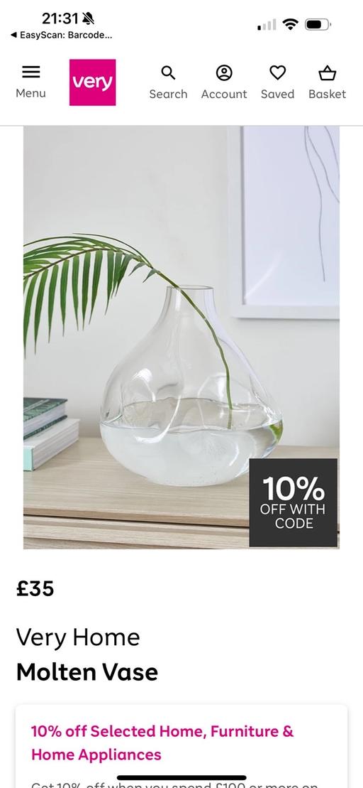 Buy & Sell Poolsbrook Chesterfield - Photos for Very home molten vase