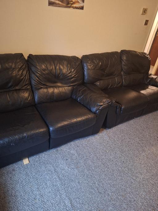 Buy & Sell Norwood Green West London - Photos for 2 Black Leather 2 seater sofas