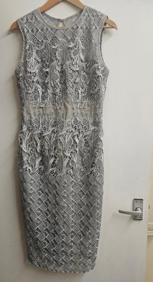 Buy & Sell Newington South East London - Photos for Silver Lace Overlay Bodycon Midi Dress