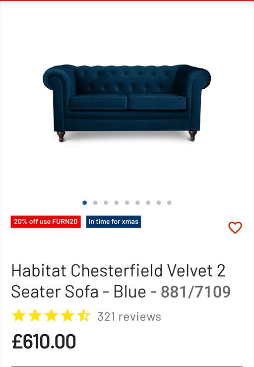 Buy & Sell Bream Forest of Dean - Photos for Two (2) seater Chesterfield sofa