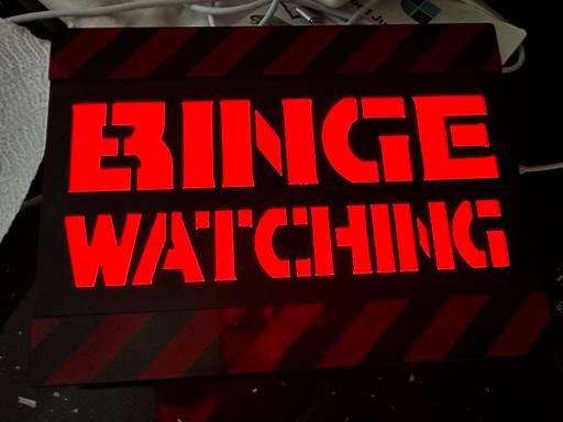 Buy & Sell Sheffield Sheffield - Photos for “Binge watching “ box sign with light