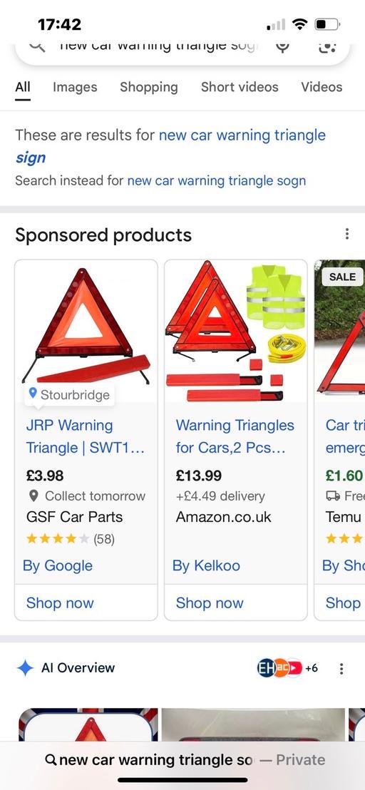 Buy & Sell Wednesfield Wolverhampton - Photos for Bundle of six new warning triangle 2£ all